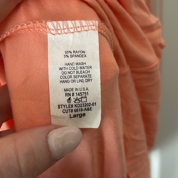 Peach Jersey Long sleeve Drop waist Dress - Picture 6 of 6